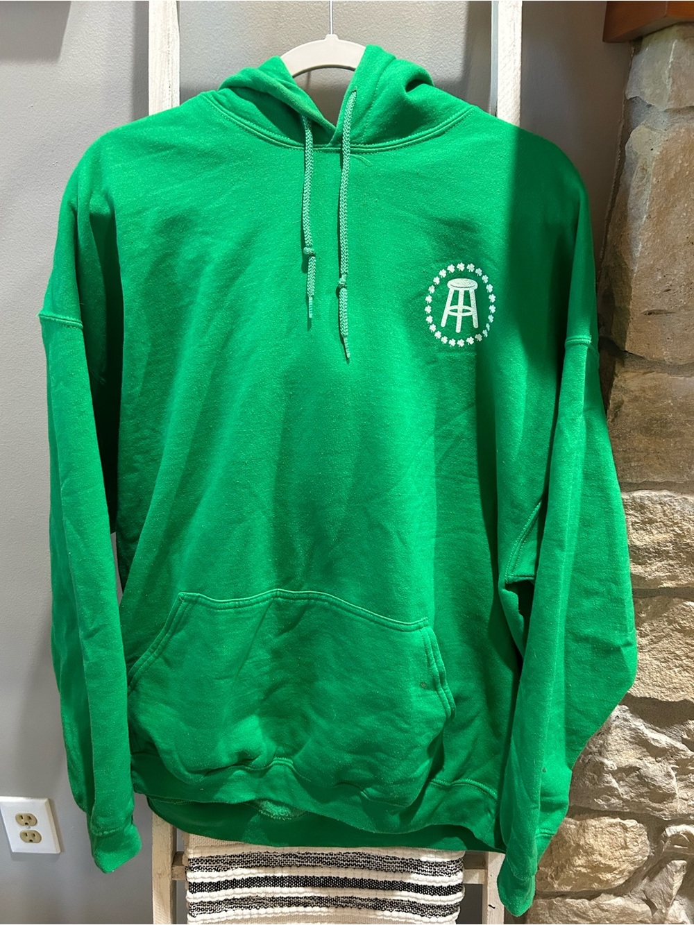 Barstool graphic Logo Green Pullover Hoodie